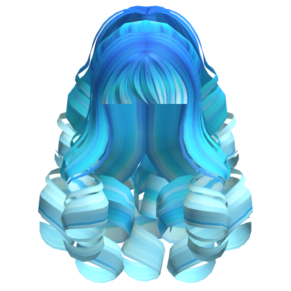 Fluffy Curly Pearl Ponytail Ocean