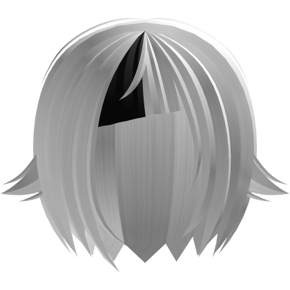 (#﹏U) white/black bang emo uneven cut hair w tufts Roblox item