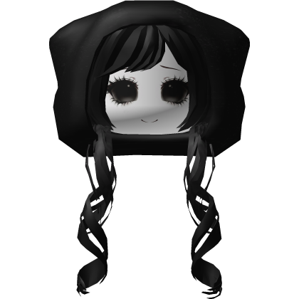 Cute Girl Black Hair w/ Hood Roblox item