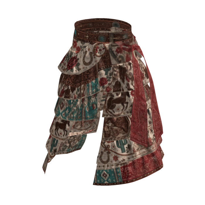 Brown Y2K Western Floral Layered Pants [PBR]