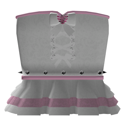 Gothic Light Pink Ribbed Heart Corset Dress thumbnail