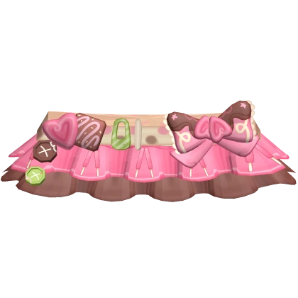 pink strawberry pocky gyaru kandi kei ruffle skirt | Roblox Item