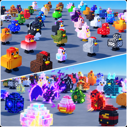 Massive Voxel Chickens & Hatching Eggs Pack 