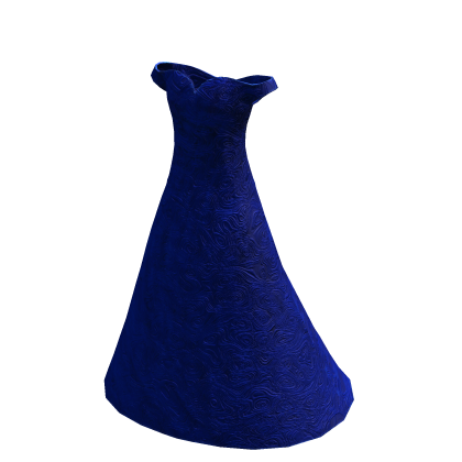 Dark Blue Rose Flowers Gala Dress thumbnail