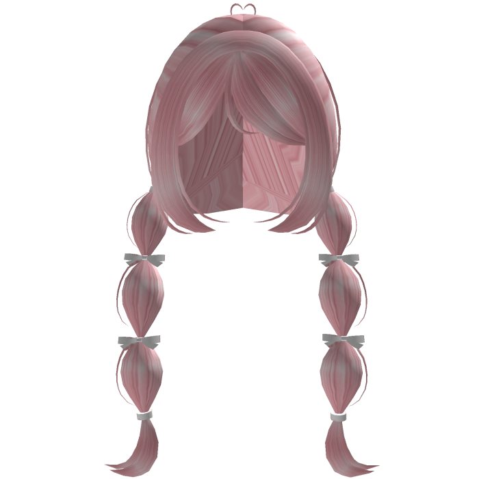 adorable cute heart bow pigtails hairstyle [pink]