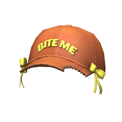 Trendy Orange/Yellow "BITE ME" Cap with Bows