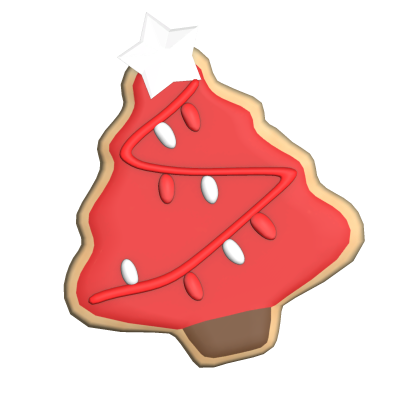 red christmas tree sugar cookie