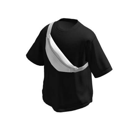 Black T-Shirt w/ White Crossbody Bag
