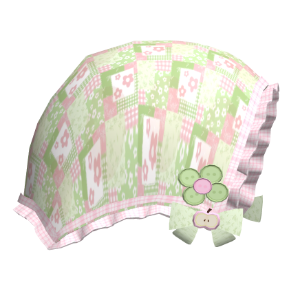 Pink green igari floral cute cottagecore headscarf