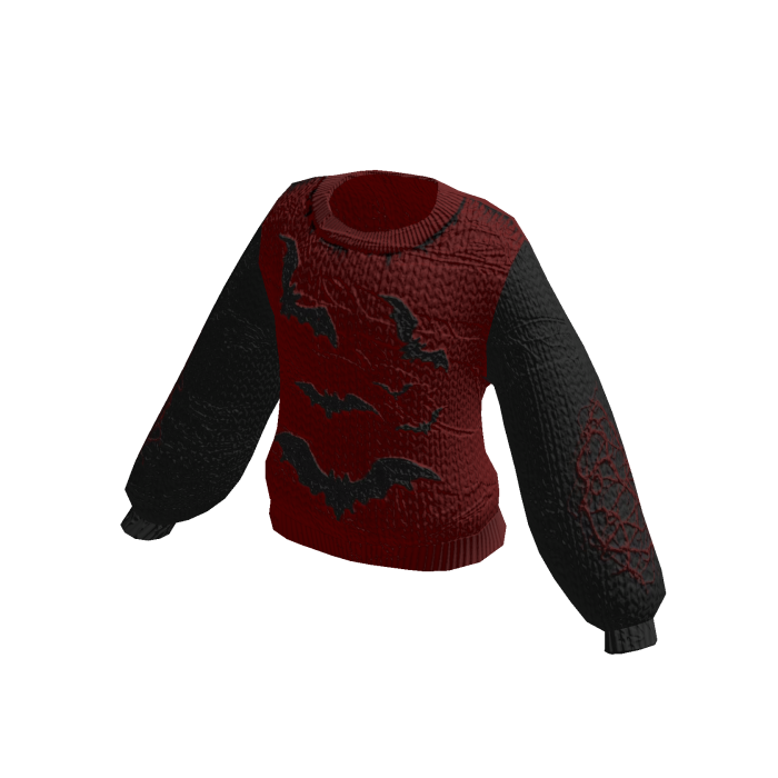 Maroon Bat Two-Toned Sweater