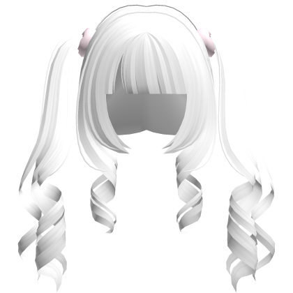 curly cute jirai kei white hime pigtails Roblox item