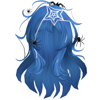 Blue Messy Spider Web Halloween Hair Roblox item