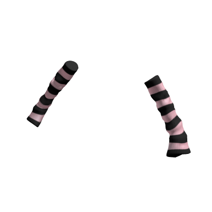 Knitted Arm Warmers Black Pink Stripes
