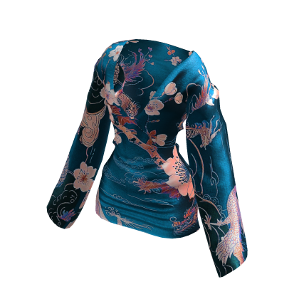 Kimono Mini Dress (Blue)