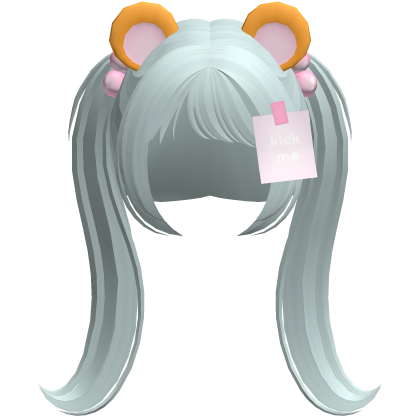 teal kawaii tween hamster silly pigtails