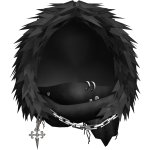 Dark Fantasy Black Winter Hood w/ Scarf