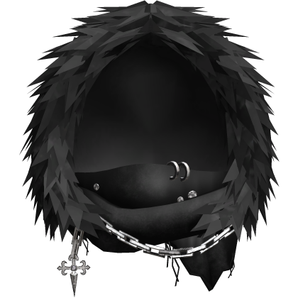 Dark Fantasy Black Winter Hood w/ Scarf