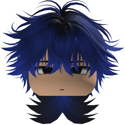 Cute Y2K emo blue hair