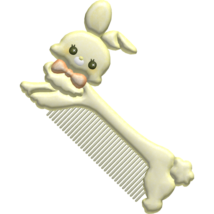 Kawaii Cute Hair Comb Sparkle Rabbit Bunny Yellow