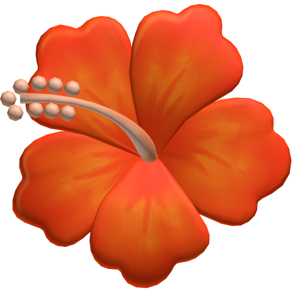 Orange Kawaii Tropical Hibiscus Flower Hair Clip
