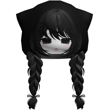 emo moe keri hair w anime girl face white black