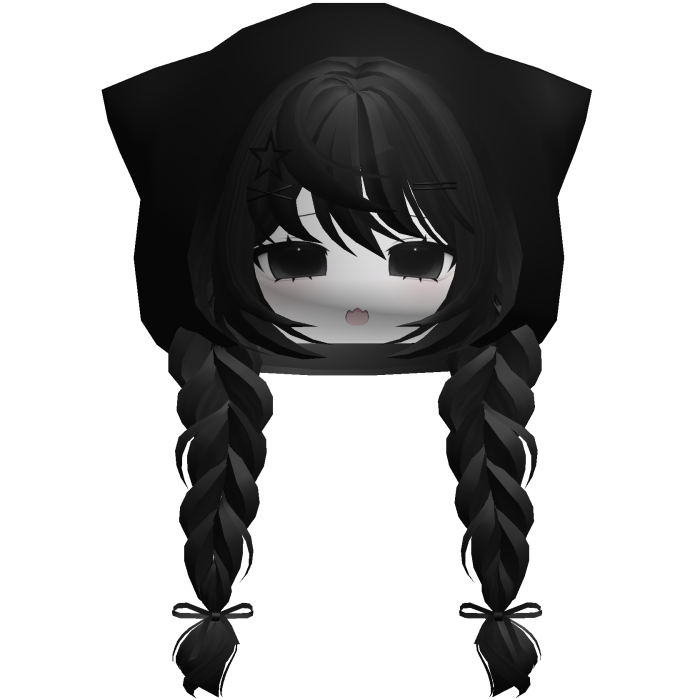 emo moe keri hair w anime girl face white black