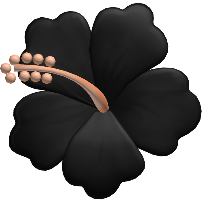 Black Kawaii Tropical Hibiscus Flower Hair Clip