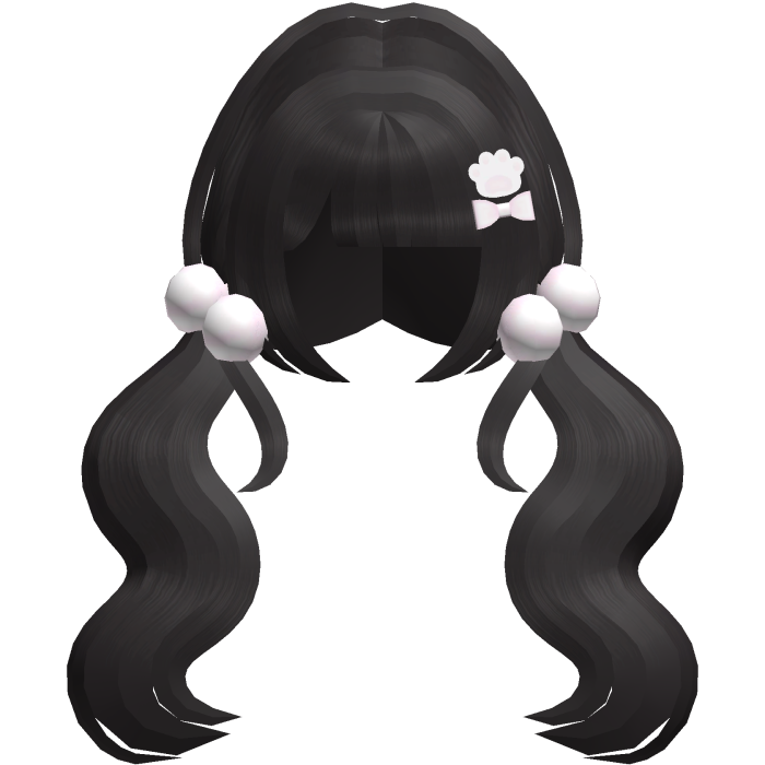 ‿♡ kawaii tween dolly flowy pigtails in dark brown