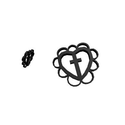 Black Gothic Heart Cross Hair Clips  Roblox item