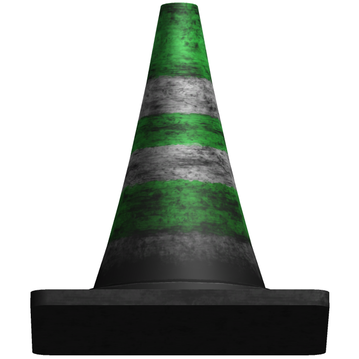 Green Damaged Grunge Traffic Cone
