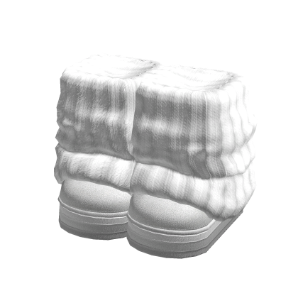 Fluffy Winter Boots w/ Lined Leg Warmers White