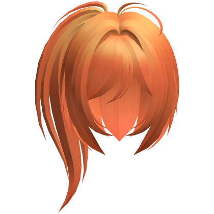 moe emo high messy side ponytail orange