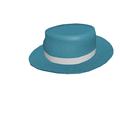White Banded Aqua Fedora
