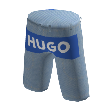 HUGO Light Denim Shorts with Logo thumbnail