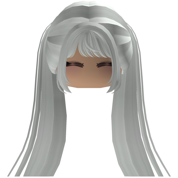 Cute emo y2k hair fluffy (white)
