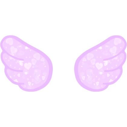 ♡ Cute Glowing Chibi Angel Wings Purple Hearts