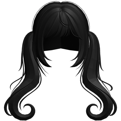 Cute black emo anime pigtails Roblox item