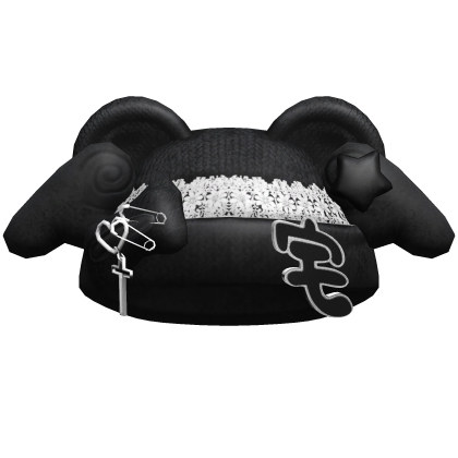 Black Cozy Puppy Ears Wings Beanie Roblox item