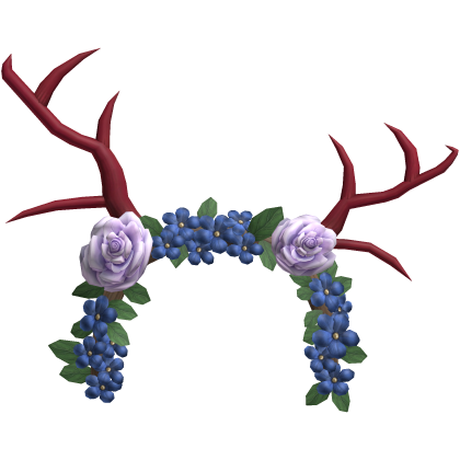 Red Blue Flower Deer Antlers