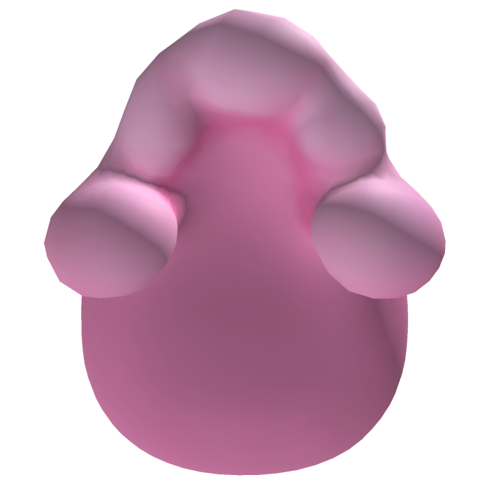 Pink stylized big slime blob hair