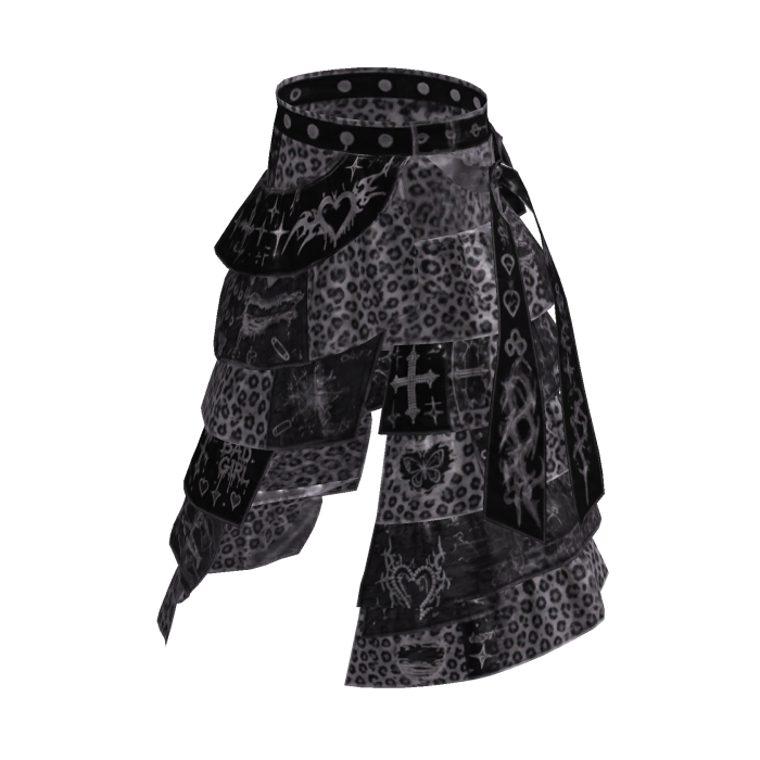 Black Y2K Leopard Bad Girl Layered Pants [PBR]