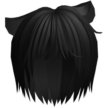 messy cute emo vkei catboy hair in black