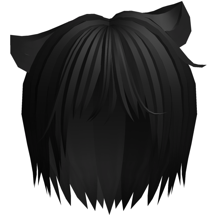 messy cute emo vkei catboy hair in black