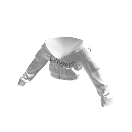 White Cropped Off Shoulder Angvli Hoodie thumbnail