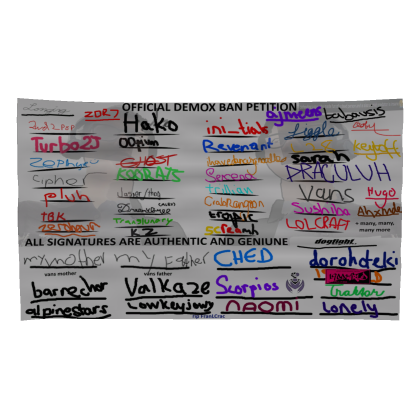 Demox Ban Petition Flag