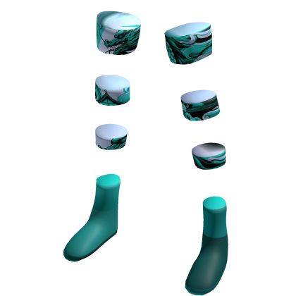 Cyan Dragon Pants & Shoes