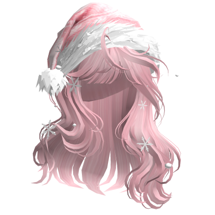 Christmas Hair w/Santa Hat (Pink)