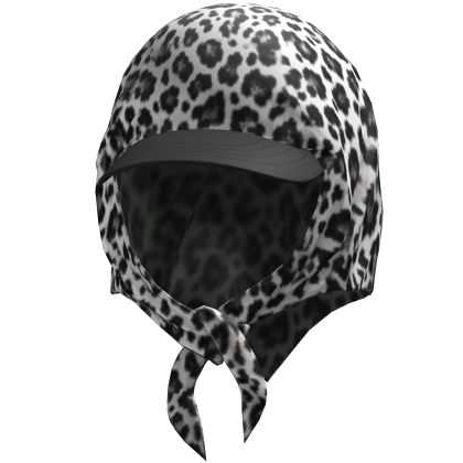 M11! - Y2K Scarf Cap White Leopard Print