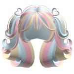 Swirly Short Heart Pigtails (Confetti)