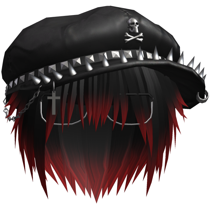 Vkei Emo Red & Black Messy Hair /w Spiky Hat